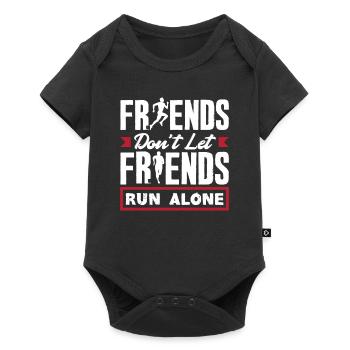 Friends don't let friends run alone - Baby Premium short-sleeve bodysuit - black - Front