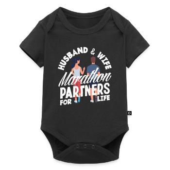 Husband and wife marathon partner for life - Baby Premium short-sleeve bodysuit - black - Front