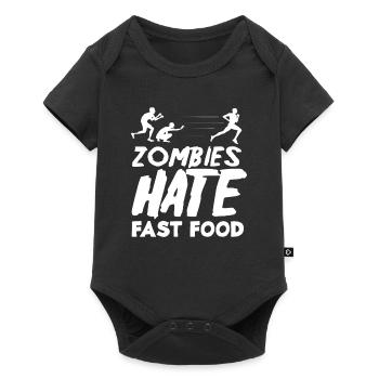 Zombies Hate Fast Food Funny Motif - Baby Premium short-sleeve bodysuit - black - Front