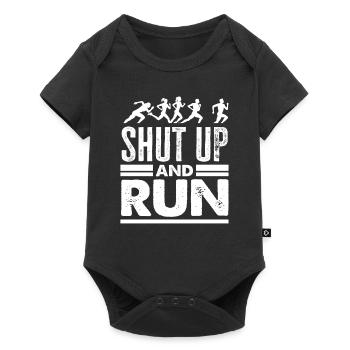 Tais-toi et courir, courir, motive - Body à manches courtes Premium Bébé - noir - Devant
