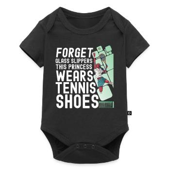 Funny Tennis Player Racket Girl - Baby Premium short-sleeve bodysuit - black - Front