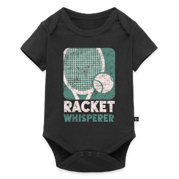 Drôle de joueur de tennis raquette jeu de mots - Body à manches courtes Premium Bébé - noir - Devant