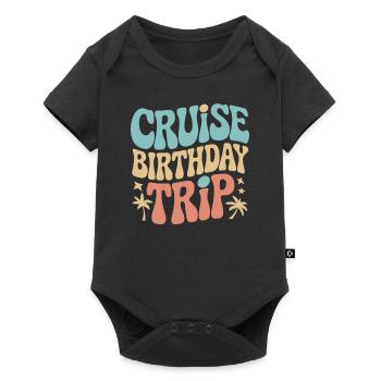 Cruise Birthday Trip Colorful Retro Design - Baby Premium short-sleeve bodysuit - black - Front