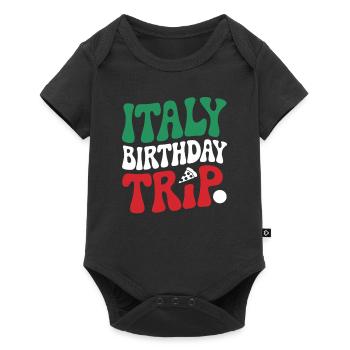 Italy Birthday Trip Pizza Fun - Baby Premium short-sleeve bodysuit - black - Front