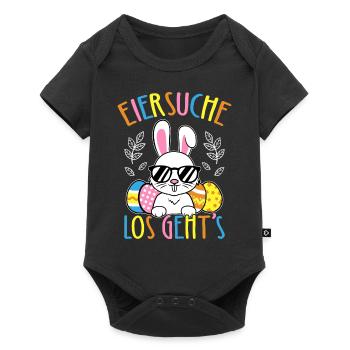 chasse aux œufs Let’s Go Pâques lapin de Pâques oeufs de Pâques Ki - Body à manches courtes Premium Bébé - noir - Devant