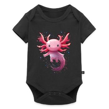 Magical kawaii axolotl in glittering surroundings - Baby Premium short-sleeve bodysuit - black - Front