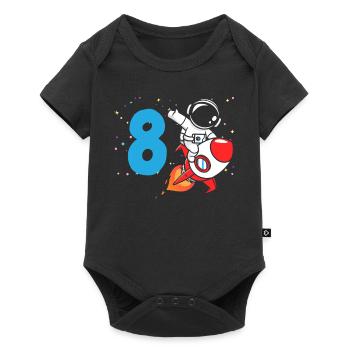 8ème anniversaire Garçons 8 ans Astronaute Anniversaire - Body à manches courtes Premium Bébé - noir - Devant