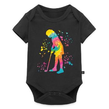 Golfer Colorsplash Golf miniature pour enfants - Body à manches courtes Premium Bébé - noir - Devant