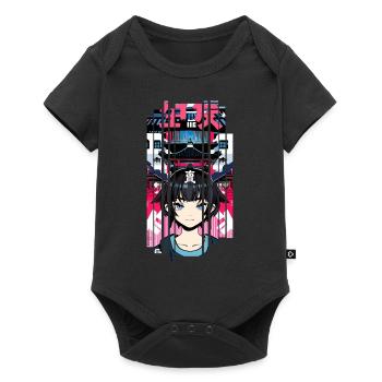 Fille Cyborg japon rouge kanji - Body à manches courtes Premium Bébé - noir - Devant