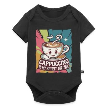 Le cappuccino est ma boisson spiritueuse - Body à manches courtes Premium Bébé - noir - Devant