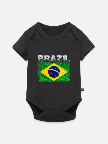 Brasilien - Baby Premium Kurzarmbody - Schwarz
