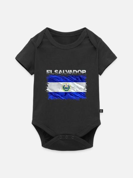 El Salvador - Baby Premium Kurzarmbody - Schwarz