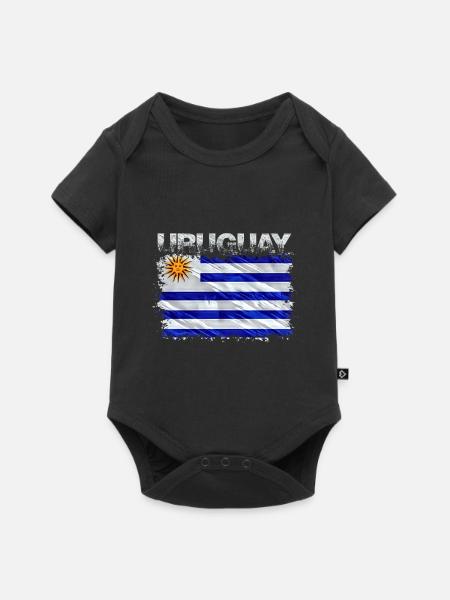 Uruguay - Baby Premium Kurzarmbody - Schwarz