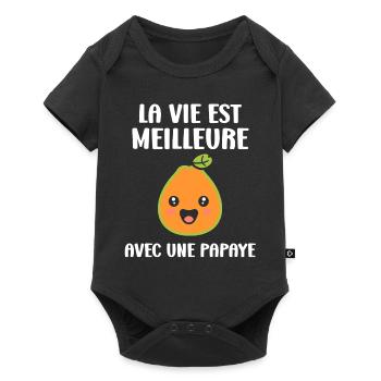 Papaye - Body à manches courtes Premium Bébé - noir - Devant