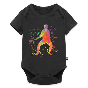 Diskuswerfer Colorsplash Diskuswurf - Baby Premium Kurzarmbody - Schwarz - Vorne