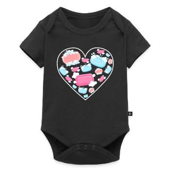Soap hearts for cleanliness and care - Baby Premium short-sleeve bodysuit - black - Front