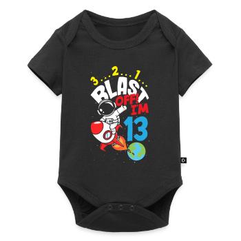 13th Birthday Boys Astronaut Birthday - Baby Premium short-sleeve bodysuit - black - Front