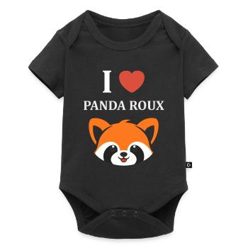Panda roux - Body à manches courtes Premium Bébé - noir - Devant