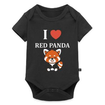 Panda roux - Body à manches courtes Premium Bébé - noir - Devant