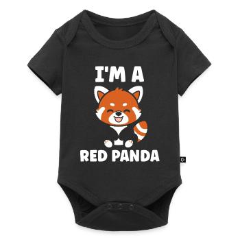 Panda roux - Body à manches courtes Premium Bébé - noir - Devant