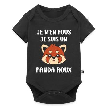 Panda roux - Body à manches courtes Premium Bébé - noir - Devant