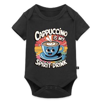 Le cappuccino est ma boisson spiritueuse rétro - Body à manches courtes Premium Bébé - noir - Devant
