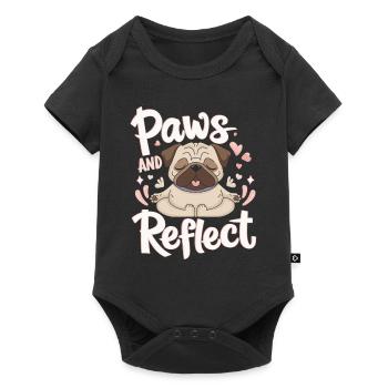 Pattes Et Réfléchir Yoga Carlin Méditation Détendu - Body à manches courtes Premium Bébé - noir - Devant