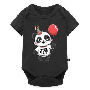 6ème anniversaire Panda Ours Panda Table 6 ans - Body à manches courtes Premium Bébé - noir - Devant