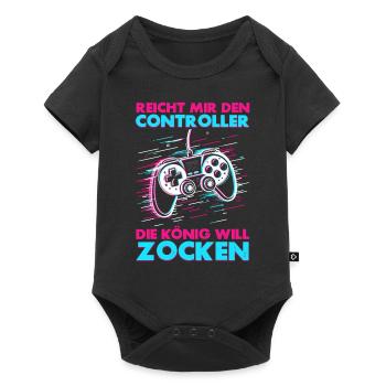 Hands me the controller, the queen wants to play - Baby Premium short-sleeve bodysuit - black - Front