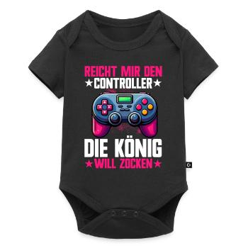Hands me the controller, the queen wants to play - Baby Premium short-sleeve bodysuit - black - Front