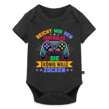 Hands me the controller, the queen wants to play - Baby Premium short-sleeve bodysuit - black - Front