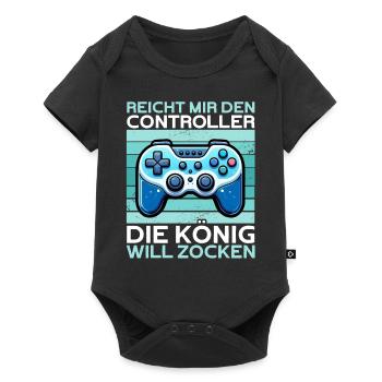 Hands me the controller, the queen wants to play - Baby Premium short-sleeve bodysuit - black - Front