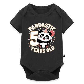 5ème anniversaire Panda Ours Panda Table 5 ans - Body à manches courtes Premium Bébé - noir - Devant