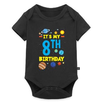 8ème anniversaire Garçons 8 ans Astronaute Anniversaire - Body à manches courtes Premium Bébé - noir - Devant
