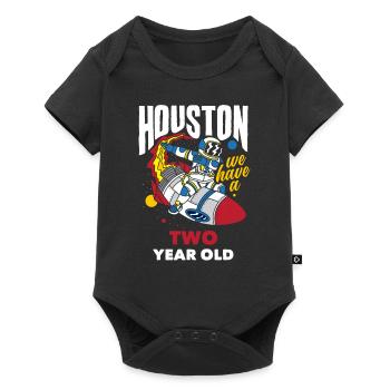 2ème anniversaire garçons 2 ans astronaute anniversaire - Body à manches courtes Premium Bébé - noir - Devant