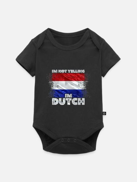 Niederlande - Baby Premium Kurzarmbody - Schwarz