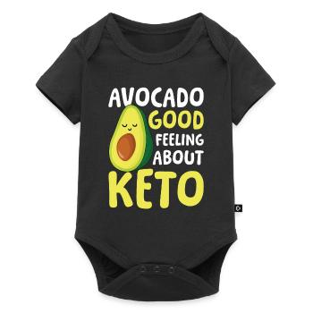 Avocado Good Feeling About Keto für einen Diät - Baby Premium Kurzarmbody - Schwarz - Vorne