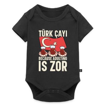 Thé turc Chai Türk Çayi Amoureux de la dinde - Body à manches courtes Premium Bébé - noir - Devant