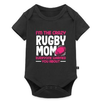 Je suis la maman folle de rugby que tout le monde connaît - Body à manches courtes Premium Bébé - noir - Devant