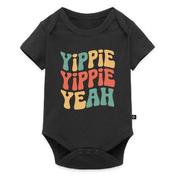 Yippie Yippie Yeah - Baby Premium Kurzarmbody - Schwarz - Vorne