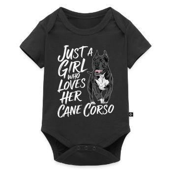 Cane Corso Hund - Baby Premium Kurzarmbody - Schwarz - Vorne