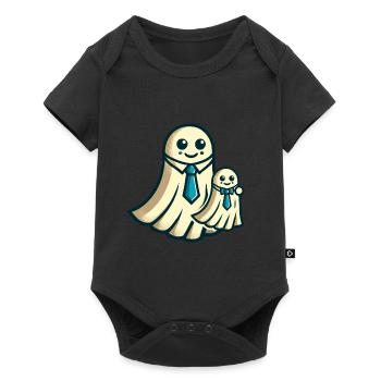 Dad Ghost Father with Child Funny Halloween - Baby Premium short-sleeve bodysuit - black - Front