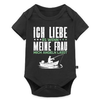 Pêcheur Canne à pêche Drôle Pêcheur Hobby Pêcheur - Body à manches courtes Premium Bébé - noir - Devant