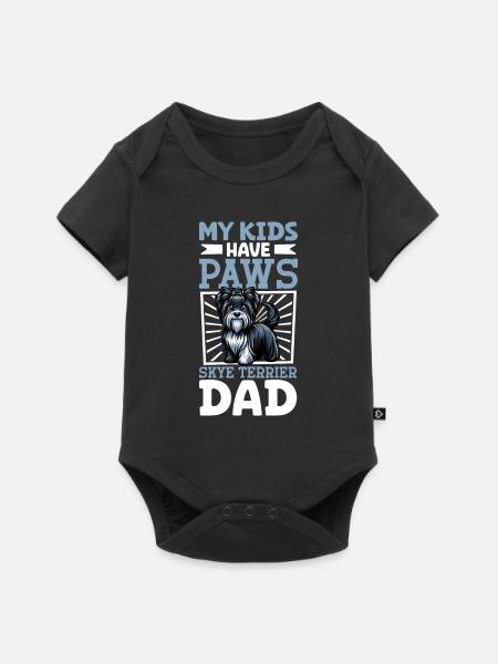 Skye Terrier Papa - Baby Premium Kurzarmbody - Schwarz