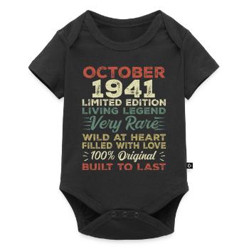1941 Oktober 1941 Geburtstag Oktober 1941 Original - Baby Premium Kurzarmbody - Schwarz - Vorne