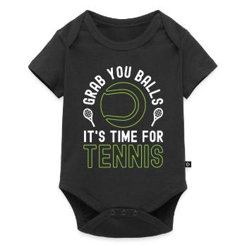 Funny Tennis Player Racket Pun - Baby Premium short-sleeve bodysuit - black - Front