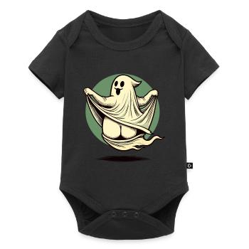 Funny Halloween Ghost Freak Under Sheet - Baby Premium short-sleeve bodysuit - black - Front