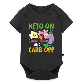 Keto On And Carb Off für einen Diät Plan - Baby Premium Kurzarmbody - Schwarz - Vorne