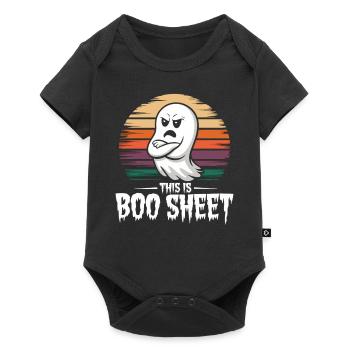 Boo Sheet Ghost Shirt pour Halloween - Body à manches courtes Premium Bébé - noir - Devant
