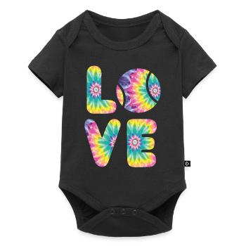 Funny Tennis Player Racket Tie Dye - Baby Premium short-sleeve bodysuit - black - Front